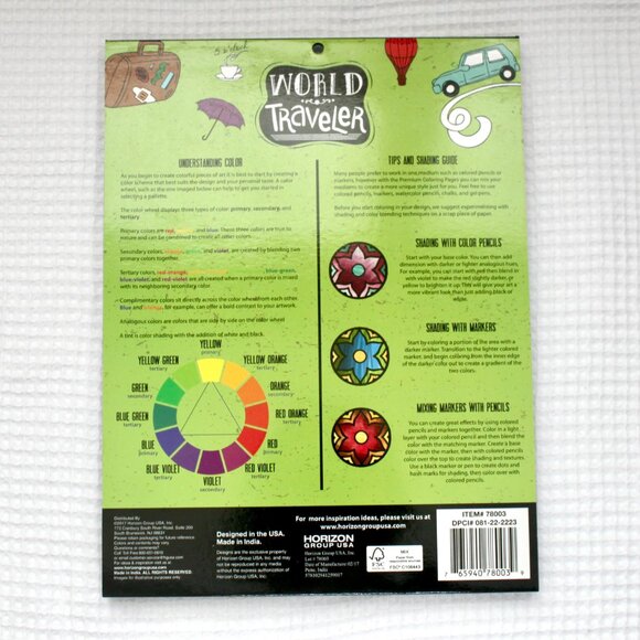 New Adult Coloring Book 3 Set Bundle: Travel and Animals - Picture 4 of 8